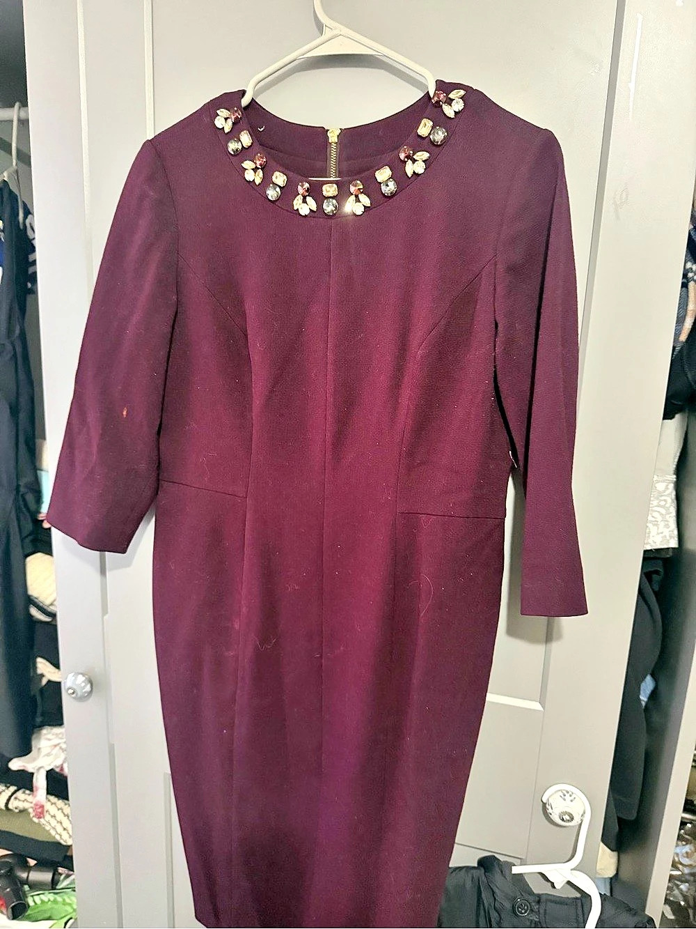 Elisa J Embellished Neckline Purple jewelry